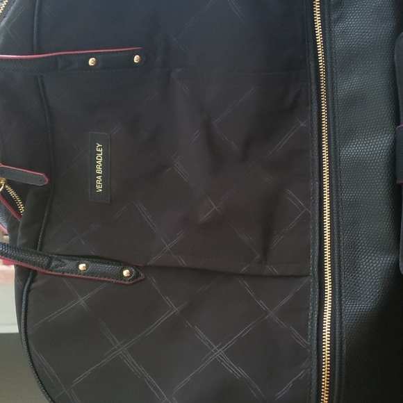 Black Weekender w/Leather Faux Bottom Zip & Wallet - Picture 2 of 11
